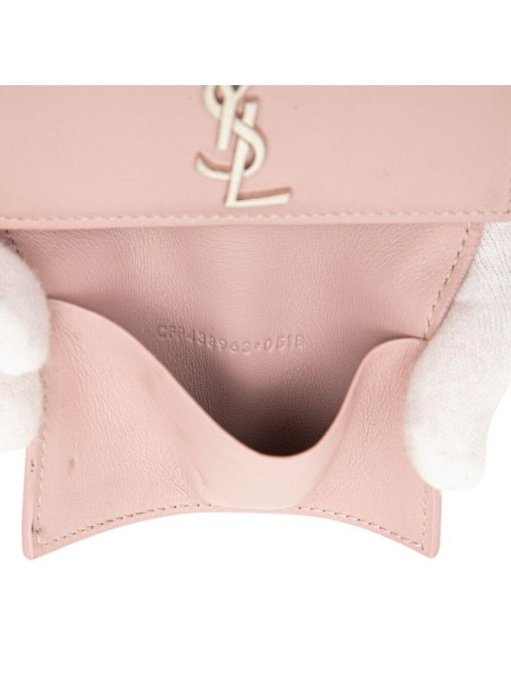 Saint Laurent YSL Logo Case Pink Leather Card Holder - Picture 8 of 8
